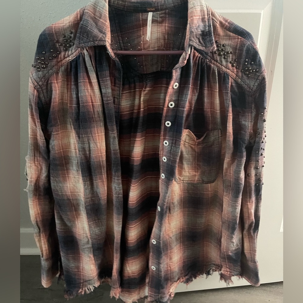 Free People Take Me On Plaid Flannel